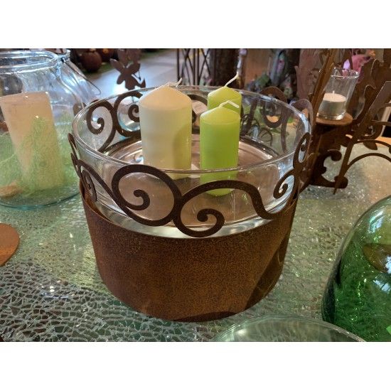 Ornamente, Curls und Geschwungenes Curly Minipodest , 20cm hoch 25 cm Ø  mit Ornament Ring oben Höhe 20cm
Durchmesser 25,5cm
o