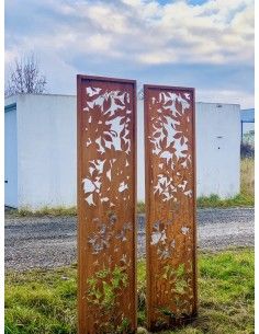 Sichtschutzwände und Paravents Blattwerk Sichtschutzwand Metall schmal, mit Umrandung, Höhe 200cm, Breite 50cm 
Ausge 2