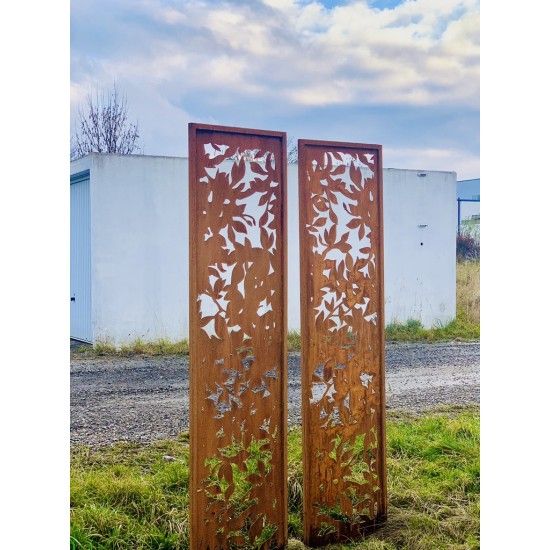 Sichtschutzwände und Paravents Blattwerk Sichtschutzwand Metall schmal, mit Umrandung, Höhe 200cm, Breite 50cm 





Ausge