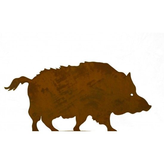 Wildschwein, Fasan und Auerhahn Gartenfigur Wildschwein Metall als Gartenstecker - Länge 100 cm 
Wildschwein als Deko für deine