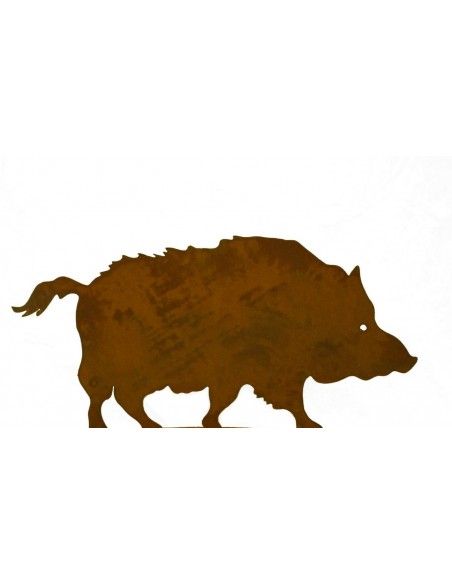 Wildschwein, Fasan und Auerhahn Gartenfigur Wildschwein Metall als Gartenstecker - Länge 100 cm 
Wildschwein als Deko für deine