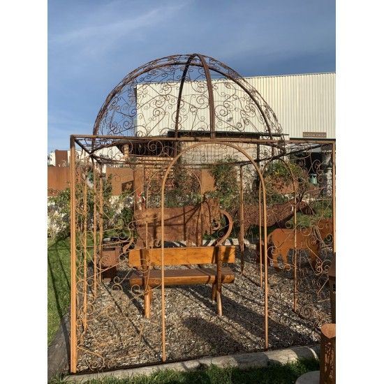 Pavillon und Kiosk Rank-Pavillon Metall Oase mit Kuppel 2,5 x 2,5 x 3,5 m Wie in einer OASE im Grünen ist dieser Rankpavillon au