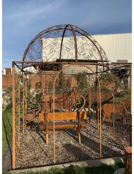 Pavillon und Kiosk Rank-Pavillon Metall Oase mit Kuppel 2,5 x 2,5 x 3,5 m Wie in einer OASE im Grünen ist dieser Rankpavillon au