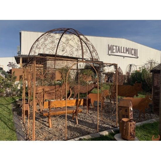 Pavillon und Kiosk Rank-Pavillon Metall Oase mit Kuppel 2,5 x 2,5 x 3,5 m Wie in einer OASE im Grünen ist dieser Rankpavillon au