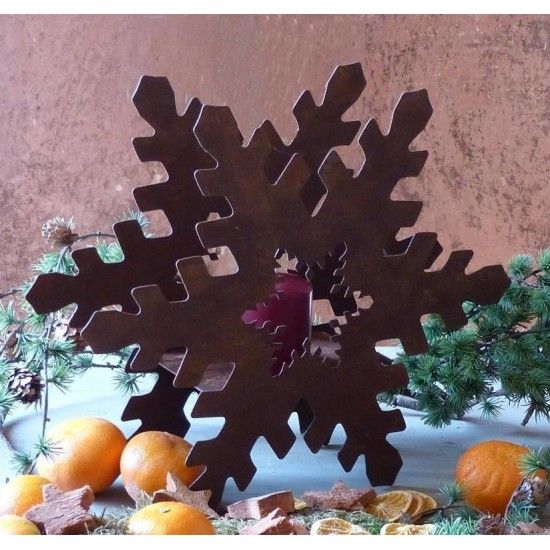 Sterne - Weihnachtstern Deko Tischleuchte Schneekristall klein 25 cm breit 
H 22cm,
B 25cm,
T 7cm,
inkl. Teelichtglas.
