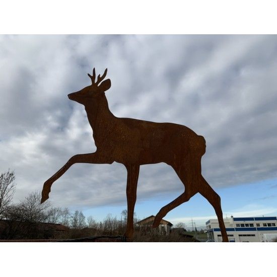 Weihnachtsdeko Gehender Rehbock als Gartenstecker Höhe 72 cm -  Größe 2 
Gehender Rehbock auf kurzem Stab
Größe 2
Höhe 72 cm
