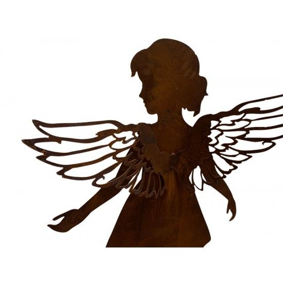 Rost Engelfiguren groß ab 100 cm für den Garten  Gartenengel - Anna-Lisa - gross - auf Standplatte - Gr. 3 Höhe 110 cm Edelrost 