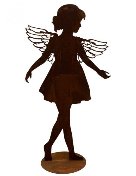 Rost Engelfiguren groß ab 100 cm für den Garten  Gartenengel - Anna-Lisa - gross - auf Standplatte - Gr. 3 Höhe 110 cm Edelrost