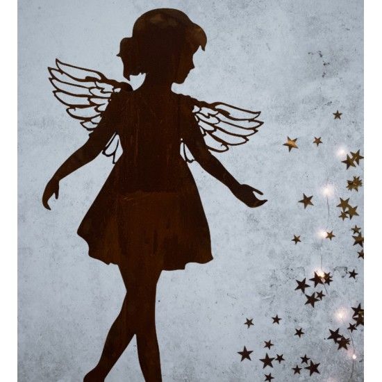 Rost Engelfiguren groß ab 100 cm für den Garten  Gartenengel - Anna-Lisa - gross - auf Standplatte - Gr. 3 Höhe 110 cm Edelrost 