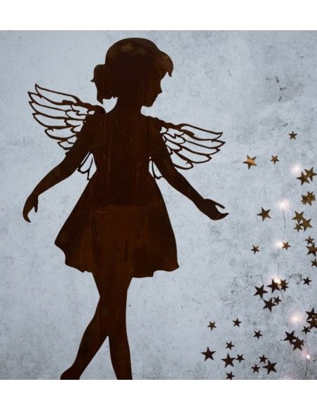 Rost Engelfiguren groß ab 100 cm für den Garten  Gartenengel - Anna-Lisa - gross - auf Standplatte - Gr. 3 Höhe 110 cm Edelrost 