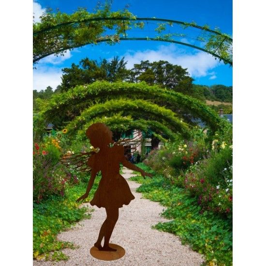 Rost Engelfiguren groß ab 100 cm für den Garten  Gartenengel - Carolina - gross - auf Standplatte - Gr. 3 Höhe 104 cm Edelrost G