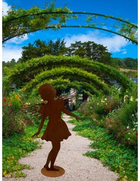 Rost Engelfiguren groß ab 100 cm für den Garten  Gartenengel - Carolina - gross - auf Standplatte - Gr. 3 Höhe 104 cm Edelrost G