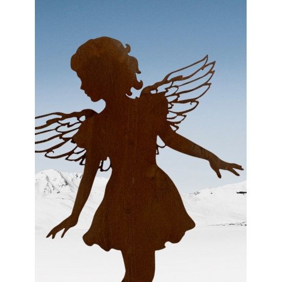 Rost Engelfiguren groß ab 100 cm für den Garten  Gartenengel - Carolina - gross - auf Standplatte - Gr. 3 Höhe 104 cm Edelrost G