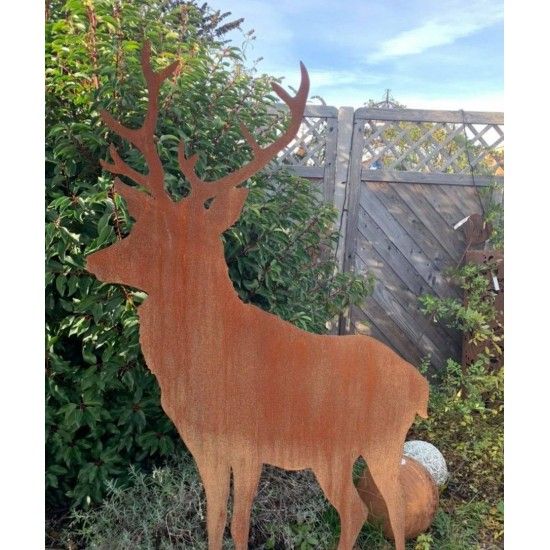 Weihnachtsdeko XL Deko Hirsch seitlich - Höhe 162 cm - Größe 3 mit Steckverbindung Dieser seitlich stehende Hirsch hat eine ange