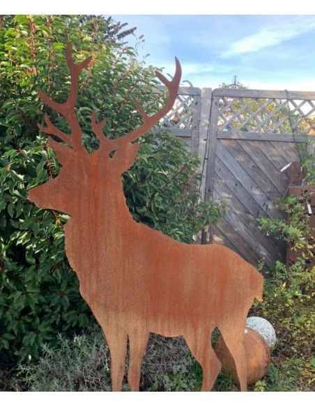 Weihnachtsdeko XL Deko Hirsch seitlich - Höhe 162 cm - Größe 3 mit Steckverbindung Dieser seitlich stehende Hirsch hat eine ange
