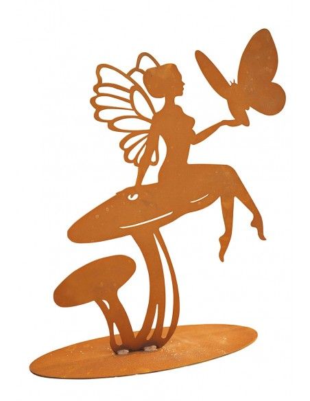 Deko Fee auf Pilz Höhe 40 cm - Elfen und Feen