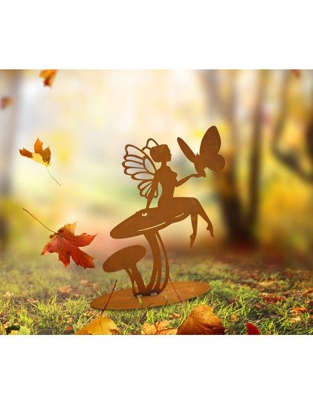 Deko Fee auf Pilz Höhe 40 cm - Elfen und Feen