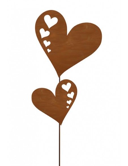 Herzstecker 2 Herzen mit Herzauschnitten