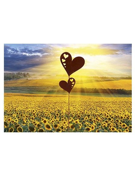 Herzstecker 2 Herzen mit Herzauschnitten