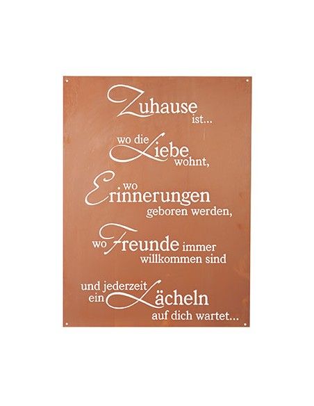 Gedichttafel - Lächelndes Zuhause - 80 x 60 cm