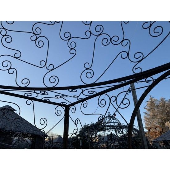 Pavillon und Kiosk Rank-Pavillon Metall Oase mit Kuppel 2,5 x 2,5 x 3,5 m Wie in einer OASE im Grünen ist dieser Rankpavillon au