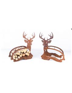 Kaminholzregale und Herzen Edelrost Holzregal liegender Hirsch klein -  Höhe 65 cm - Breite 30 cm 
Höhe 65 cm
Breite 50 cm
Ti 2