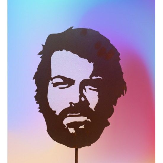 Bud Spencer Gartenstecker - Kopf 30 cm hoch 
Kopf 30 cm hoch
Stab 120 cm