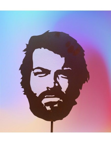 Bud Spencer Gartenstecker - Kopf 30 cm hoch 
Kopf 30 cm hoch
Stab 120 cm