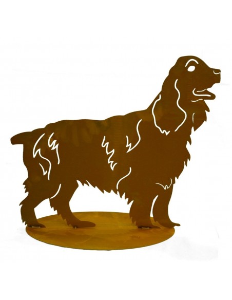 Deko Hunde Cocker Spaniel - Dekofigur Hund, Breite 50 cm Dekofigur Cocker Spaniel als Gartendeko Hund aus Metall
Höhe: 45 cm
Bre