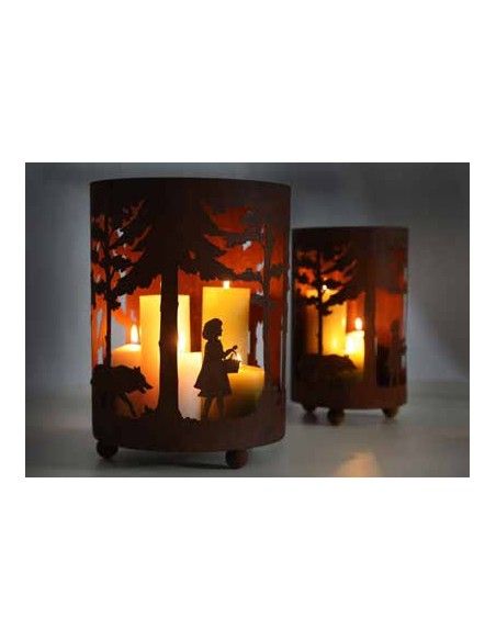 Rotkäppchen und der böse Wolf - Gartendeko Deko Rotkäppchen Windlicht Gr. 1 - Ø 20 cm Märchenhaftes Windlicht "Rotkäppchen" ist  Rotkäppchen und der böse Wolf - Gartendeko Deko Rotkäppchen Windlicht Gr. 1 - Ø 20 cm Märchenhaftes Windlicht "Rotkäppchen" ist