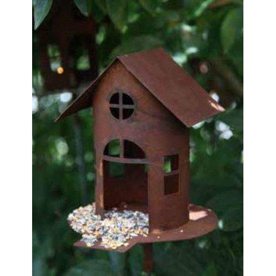Vogelhäuser Deko Vogelhaus mit Steg zum Stecken - Höhe 22 cm (groß) Edelrost Vogelhaus mit Steg -  mit Hülse - groß

Höhe Voge