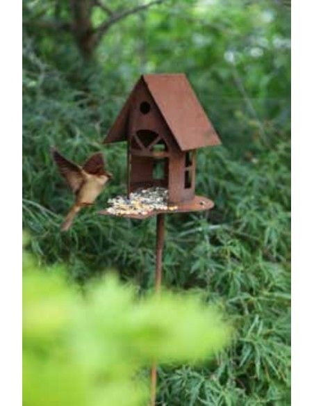 Vogelhäuser Deko Vogelhaus mit Steg zum Stecken - Höhe 22 cm (groß) Edelrost Vogelhaus mit Steg -  mit Hülse - groß

Höhe Voge