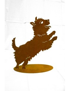 Tierfigur kleiner Hund auf Platte