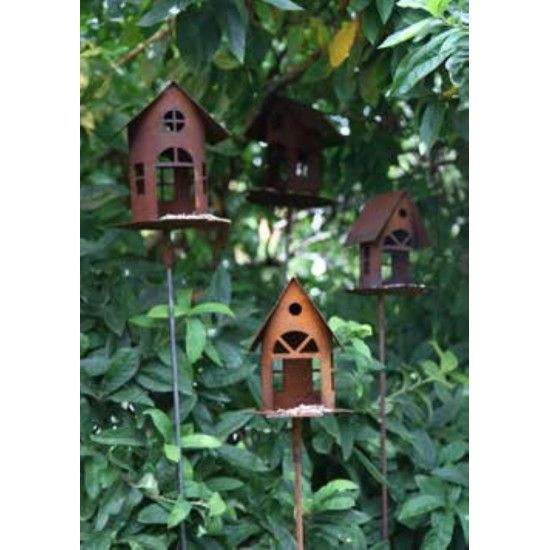 Vogelhäuser Deko Vogelhaus mit Steg zum Stecken - Höhe 22 cm (groß) Edelrost Vogelhaus mit Steg -  mit Hülse - groß

Höhe Voge