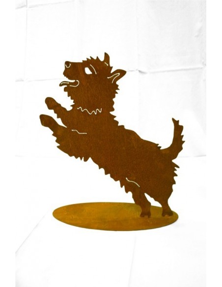 Tierfigur kleiner Hund auf Platte