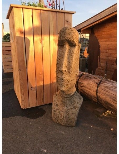 Steinfiguren Steinfigur Moai Kopf Höhe 80 cm - Osterinsel Gartenfigur Wir bieten ausgefallene und klassische Figuren für Ihre Ga