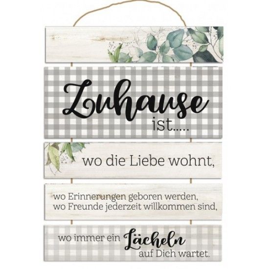 Zuhause ist, wo die Liebe wohnt, wo Erinnerungen geboren... - Blechschild 45 cm
