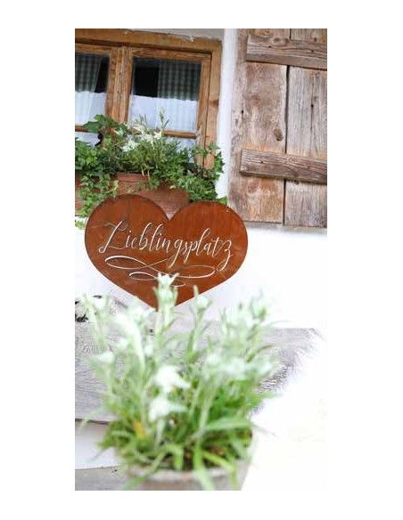 Lieblingsplatz Schilder und Schriftzug Lieblingsplatz Herz zum Hängen, Höhe 34 cm, Breite 45 cm Lieblingsplatz Herz zum Hängen
