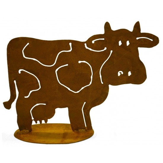 Rost Deko Kuh - Milka - 35 x 50 cm Kühe und Kälber Große lustige Kuh als fröhliche Deko