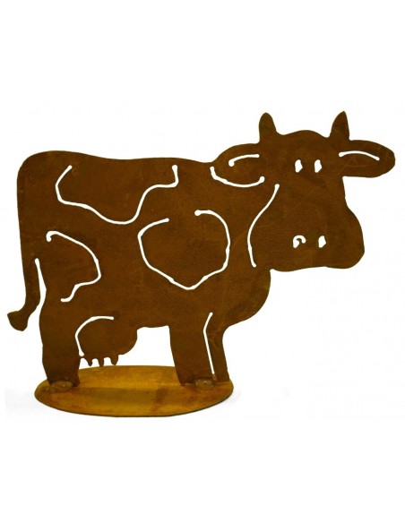 Rost Deko Kuh - Milka - 35 x 50 cm Kühe und Kälber Große lustige Kuh als fröhliche Deko