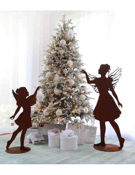 Weihnachtsdeko Schmückender Engel auf Platte - Claire - Höhe 100 cm mit offfenen Flügeln Dieser schmückende Engel hat eine integ