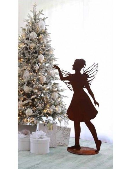 Weihnachtsdeko Schmückender Engel auf Platte - Claire - Höhe 100 cm mit offfenen Flügeln Dieser schmückende Engel hat eine integ