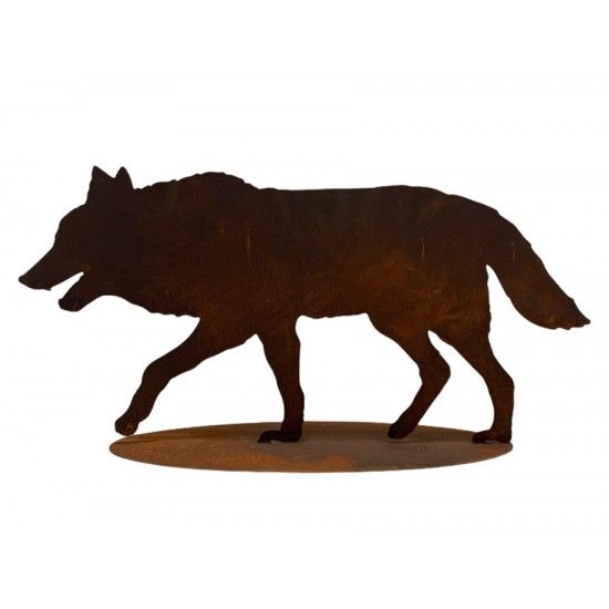 Rotkäppchen und der böse Wolf - Gartendeko Böser Wolf - Gartenfigur 85 cm lang 
Der böse Wolf als Gartendeko Figur aus der Meta