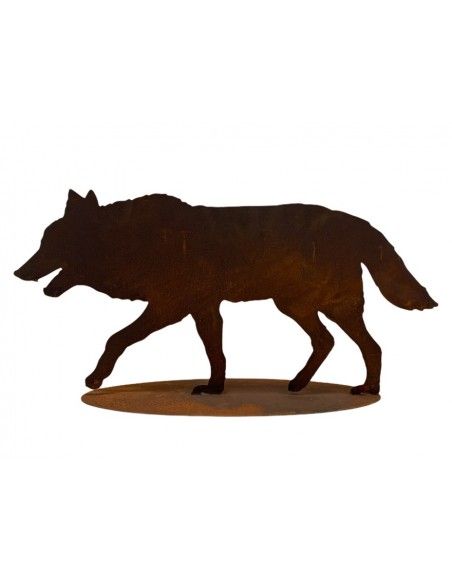 Rotkäppchen und der böse Wolf - Gartendeko Böser Wolf - Gartenfigur 85 cm lang 
Der böse Wolf als Gartendeko Figur aus der Meta