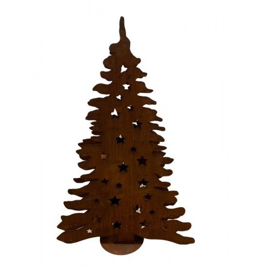 Weihnachtsbaum Metall und Edelrost Doppelter Christbaum mit Zwischenböden für Teelichter - Höhe 160cm 
Höhe 160 cm
Tiefe 12 cm