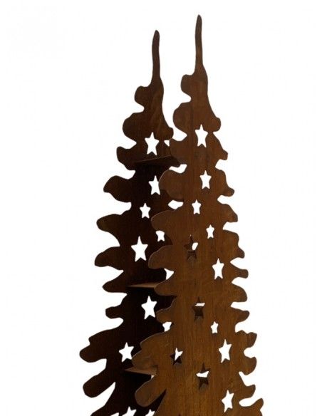 Weihnachtsbaum Metall und Edelrost Doppelter Christbaum mit