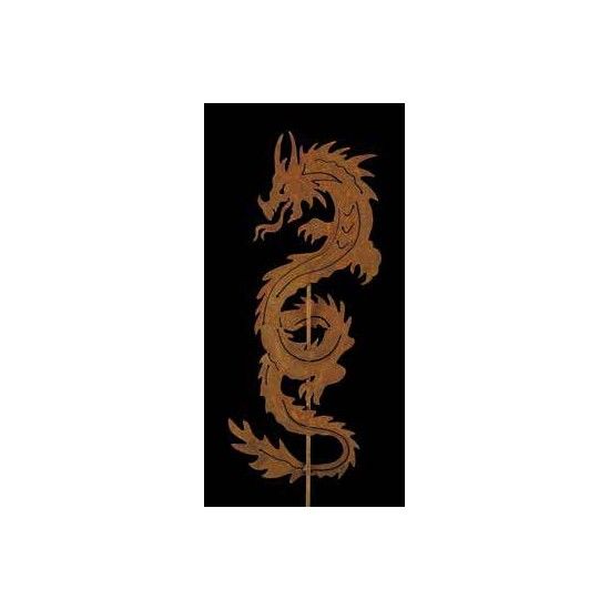 Hexen, Elfen, Drachen und Mystisches Chinesischer Drache als Gartenstecker - 60 cm Groß Der chinesische Drache umwickelt die Sta