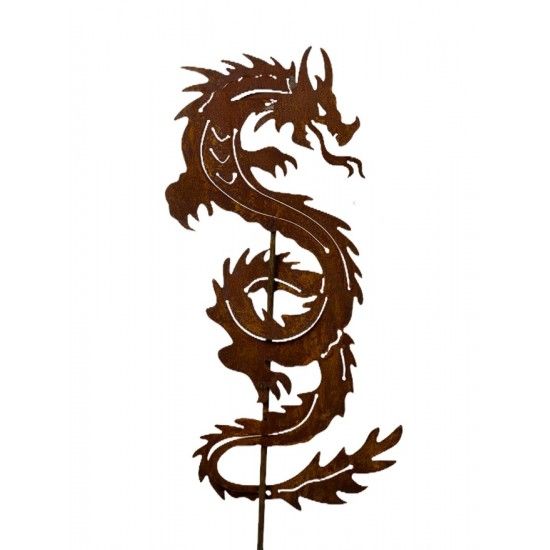 Hexen, Elfen, Drachen und Mystisches Chinesischer Drache als Gartenstecker - 60 cm Groß Der chinesische Drache umwickelt die Sta