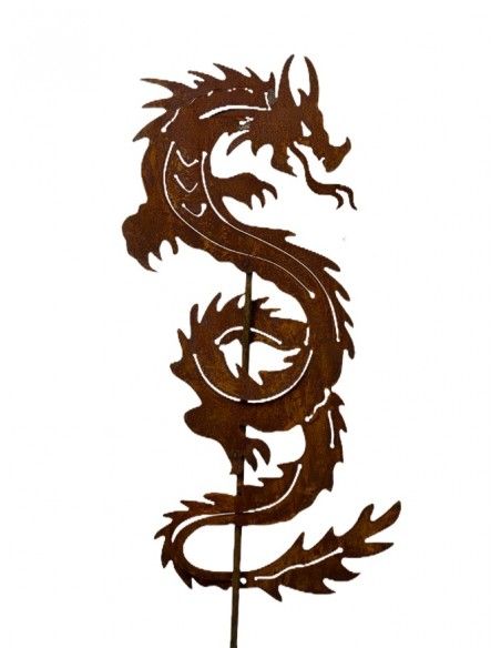 Hexen, Elfen, Drachen und Mystisches Chinesischer Drache als Gartenstecker - 60 cm Groß Der chinesische Drache umwickelt die Sta