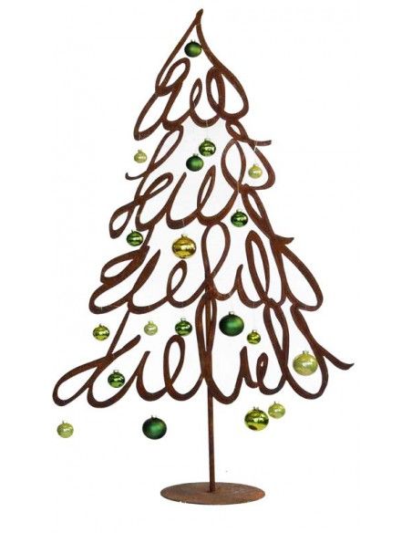 Weihnachtsbaum Metall und Edelrost Weihnachtsbaum Modern als Strichzeichnung - Skizzenbaum 120 cm hoch mit Steckverbindung 
Met